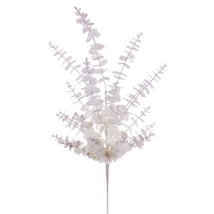 28" White Artificial Eucalyptus Snowy Spray