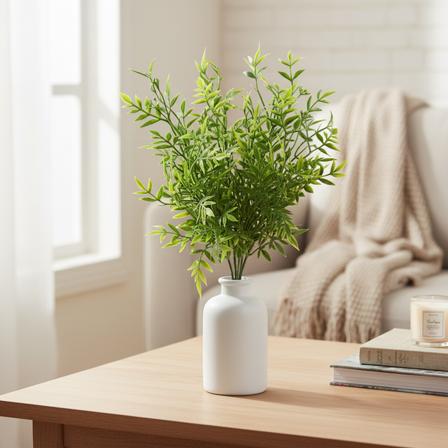12" Ruscus Bush in Two-Tone Green