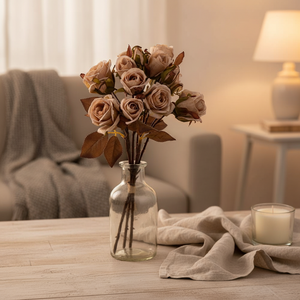 16.5" Cream Artificial Dried Rose Bundle