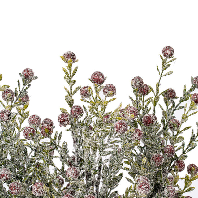 20.5" Artificial Frosted Red Berry Greenery Spray