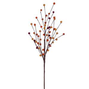 24" Artificial Orange Berry Spray