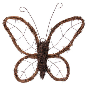 13"H x 15"W Natural Twig Butterfly Wreath
