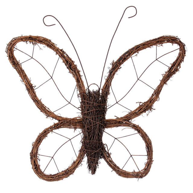 13"H x 15"W Natural Twig Butterfly Wreath