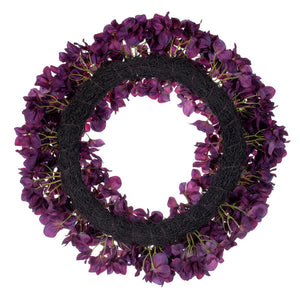 20" Real Touch Burgundy Hydrangea Wreath