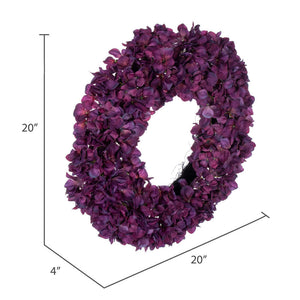 20" Real Touch Burgundy Hydrangea Wreath