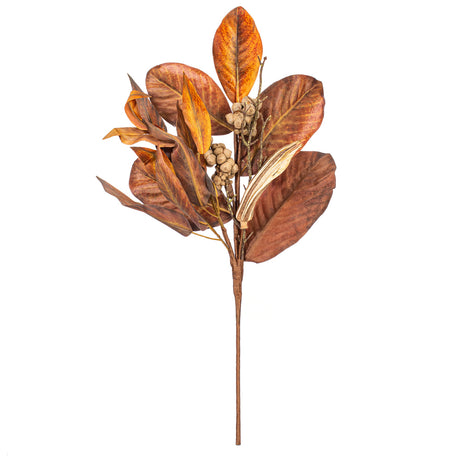 24 inch Brown Magnolia Leaf Spray