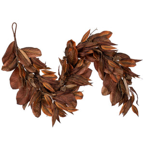 72" Brown Magnolia Leaf Garland