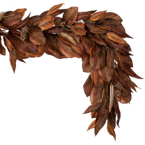 72" Brown Magnolia Leaf Garland