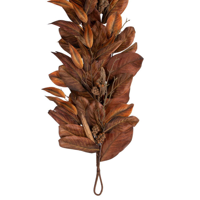 72" Brown Magnolia Leaf Garland