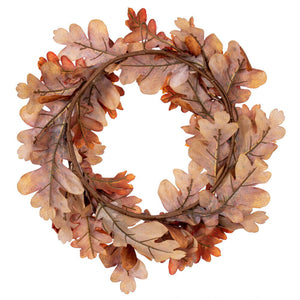 26" Orange Autumn Oak Leaf Wreath