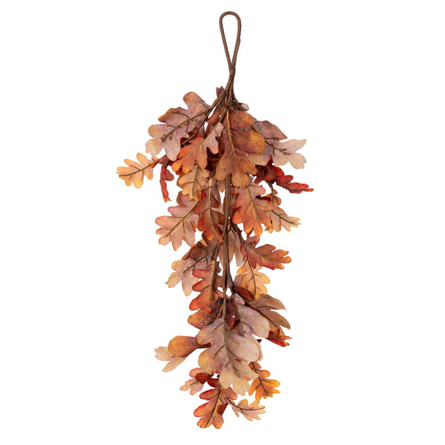 35" Orange Autumn Oak Leaf Teardrop
