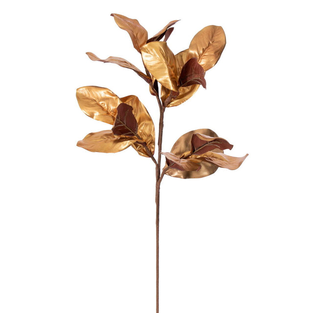 29" Metallic Gold Magnolia Leaf Spray