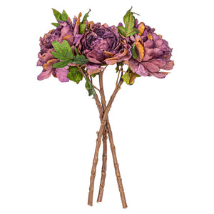 16.5" Real Touch Peony Stem | Orange/Red or Purple