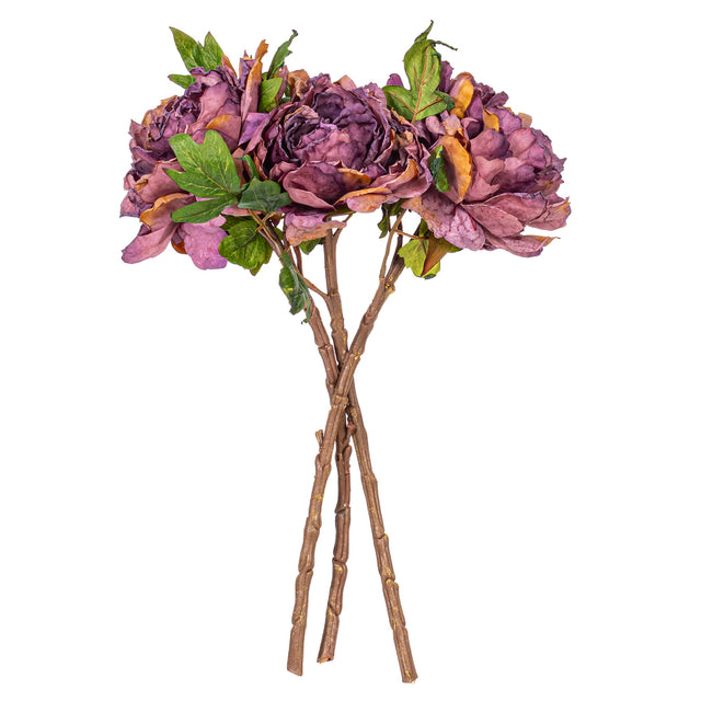 16.5" Real Touch Peony Stem | Orange/Red or Purple