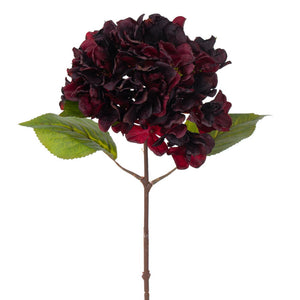 20" Real Touch Hydrangea Burgundy | Dark Purple | Orange/Red
