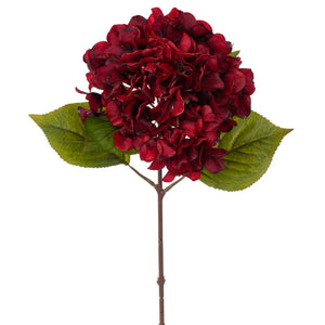 20" Real Touch Hydrangea Burgundy | Dark Purple | Orange/Red