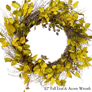 32" Fall Leaf & Acorn Wreath