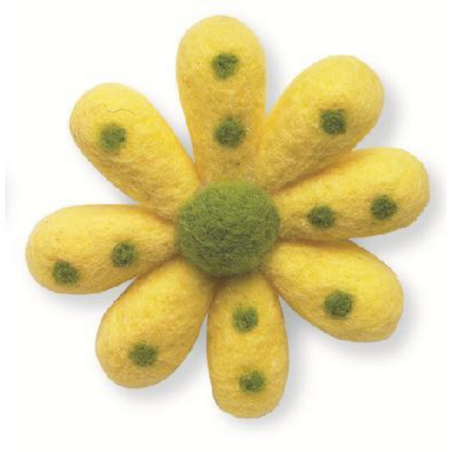 4" Wool Hanging Flower