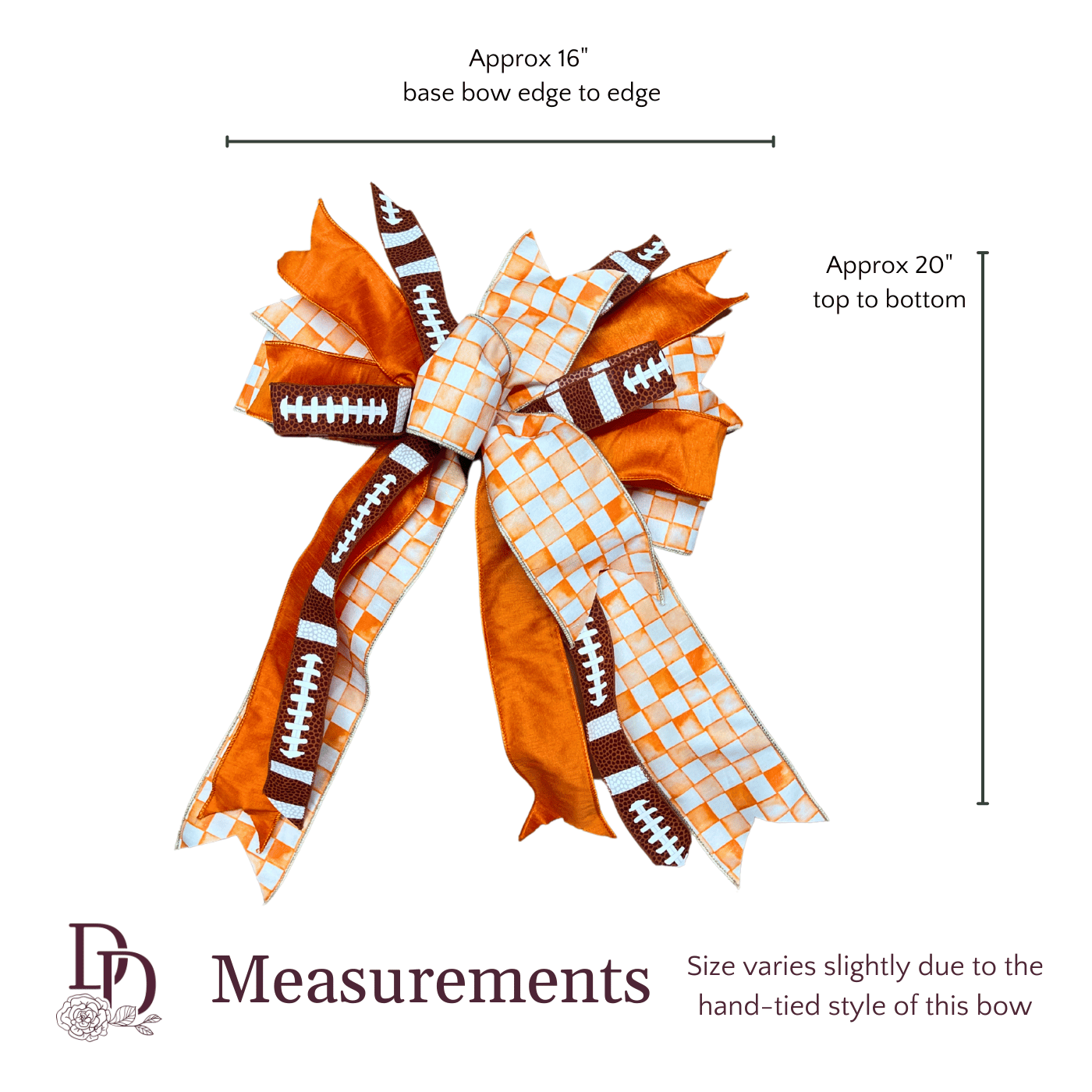 20" Tailgate Traditions Hand-Tied Designer Fall Bow
