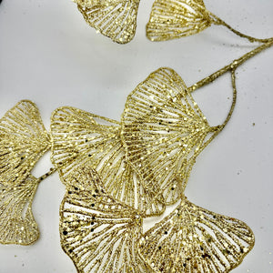 28" Gold Ginkgo Glitter Spray