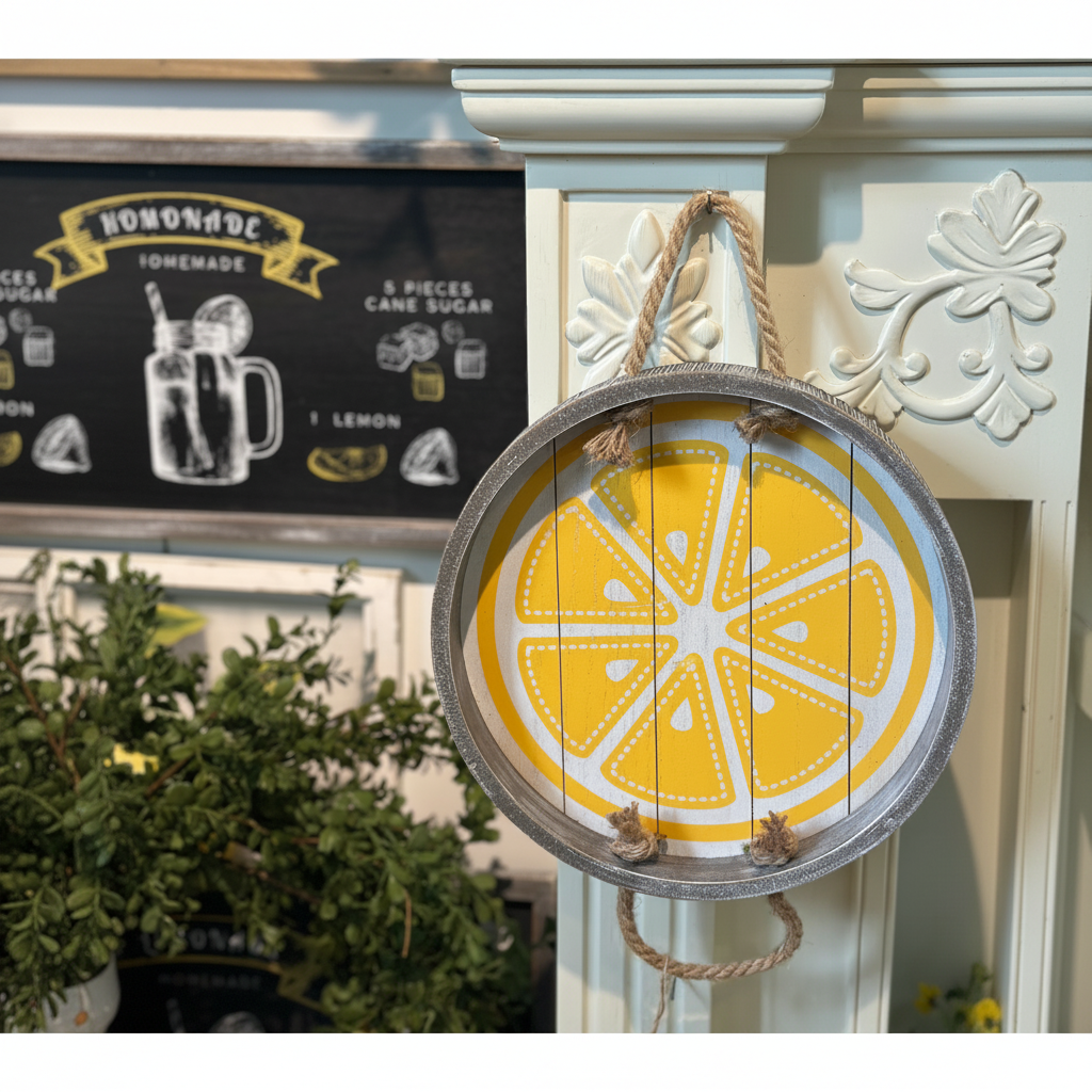 12" Wooden Shiplap Lemon Tray