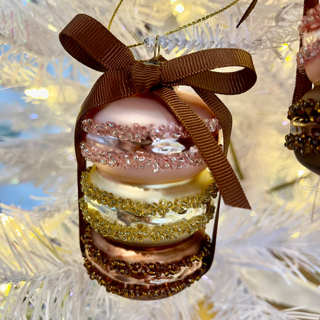 3.5" Glass Macaroon Ornament Box/3