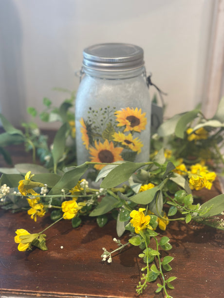 Mini Sunflower & Fern Candle Ring, additional view