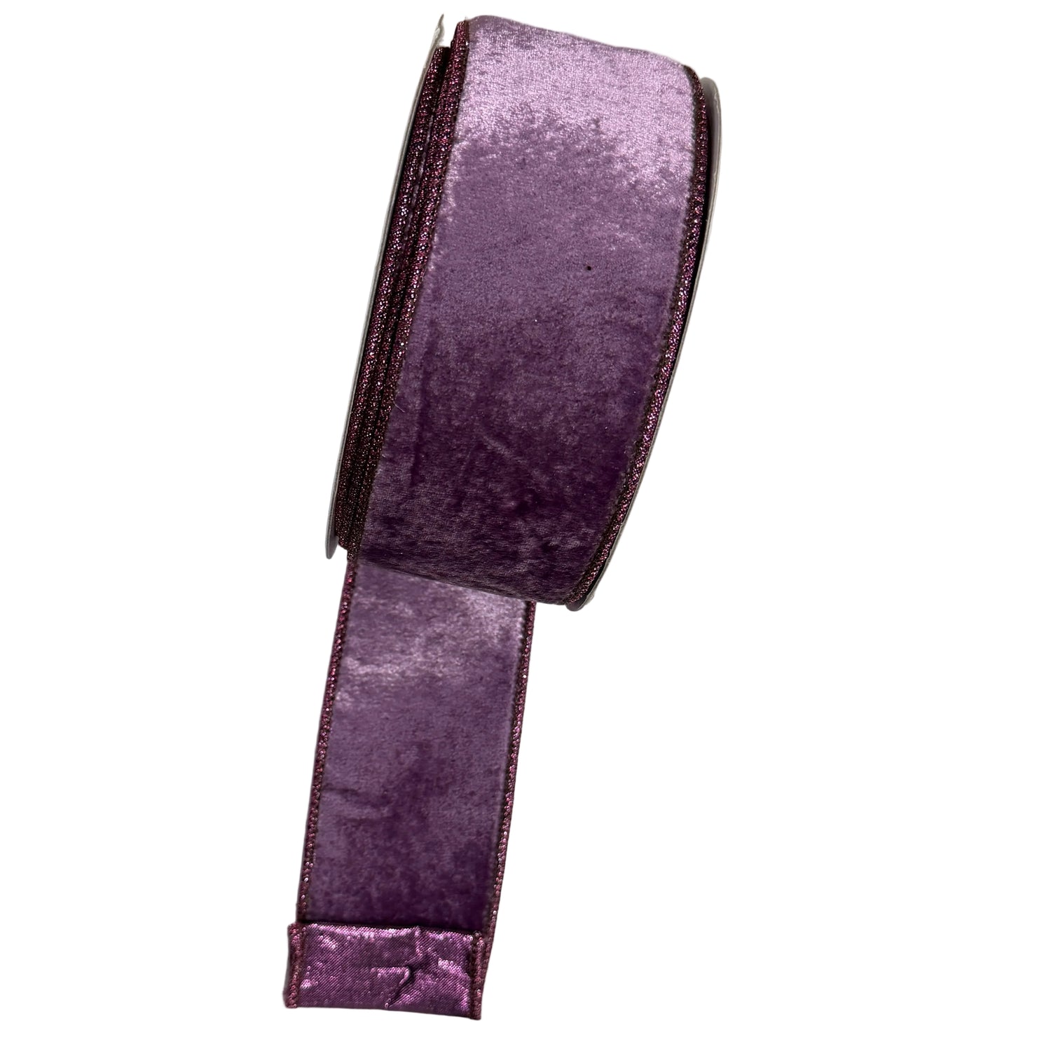 2.5"x10YDS Lavender Crown Velvet Metallic Back Ribbon