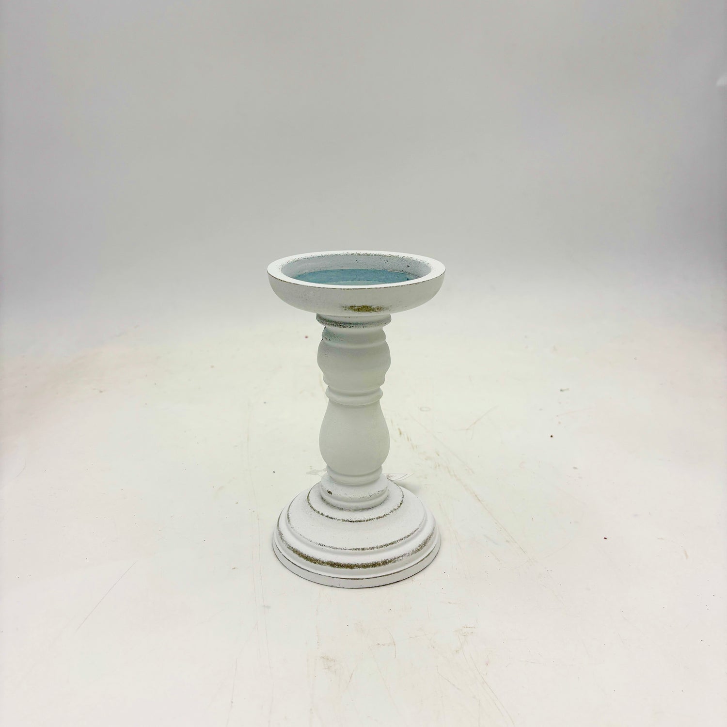 7" White Candleholder