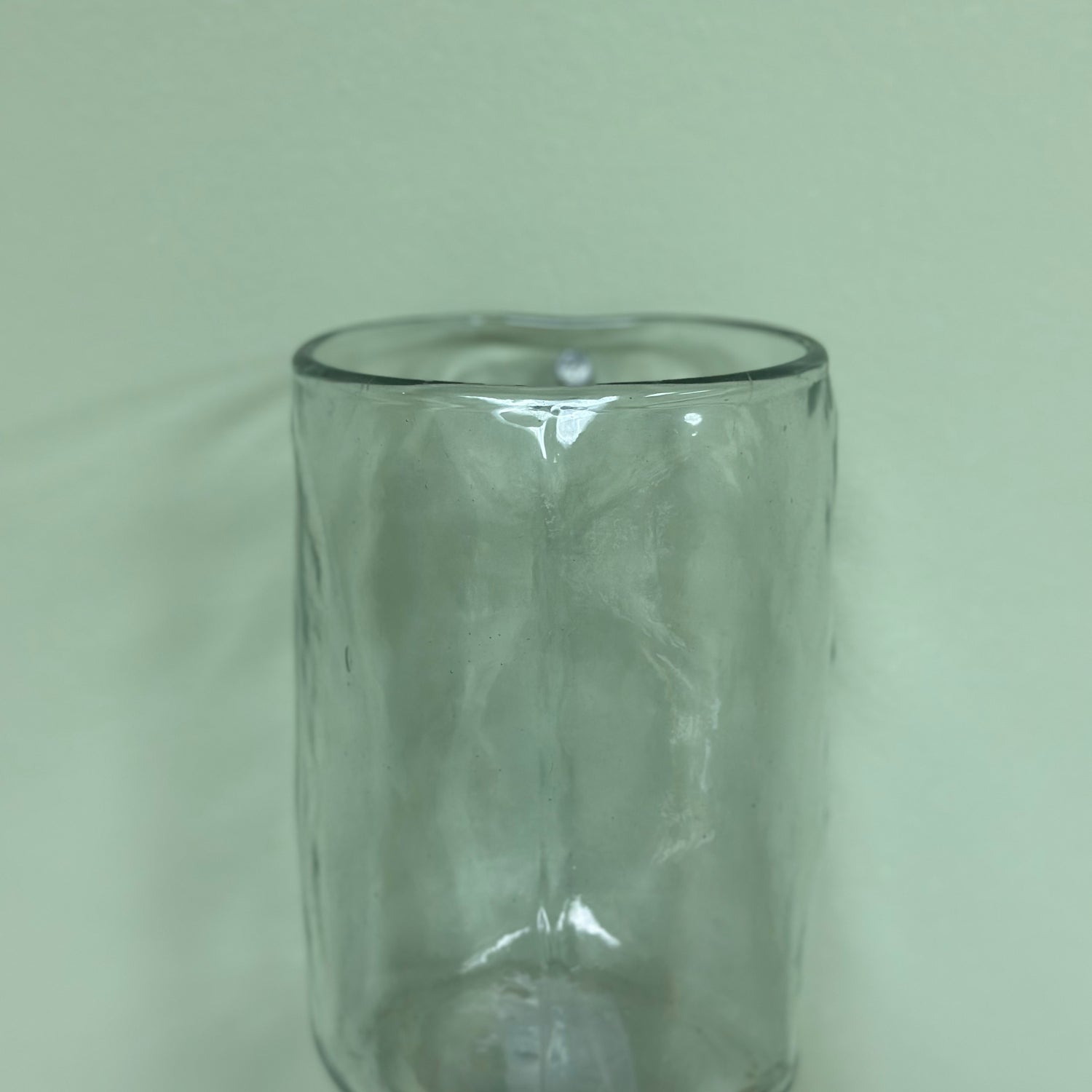 6” Hand-blown Round Clear Glass Hanging Vase