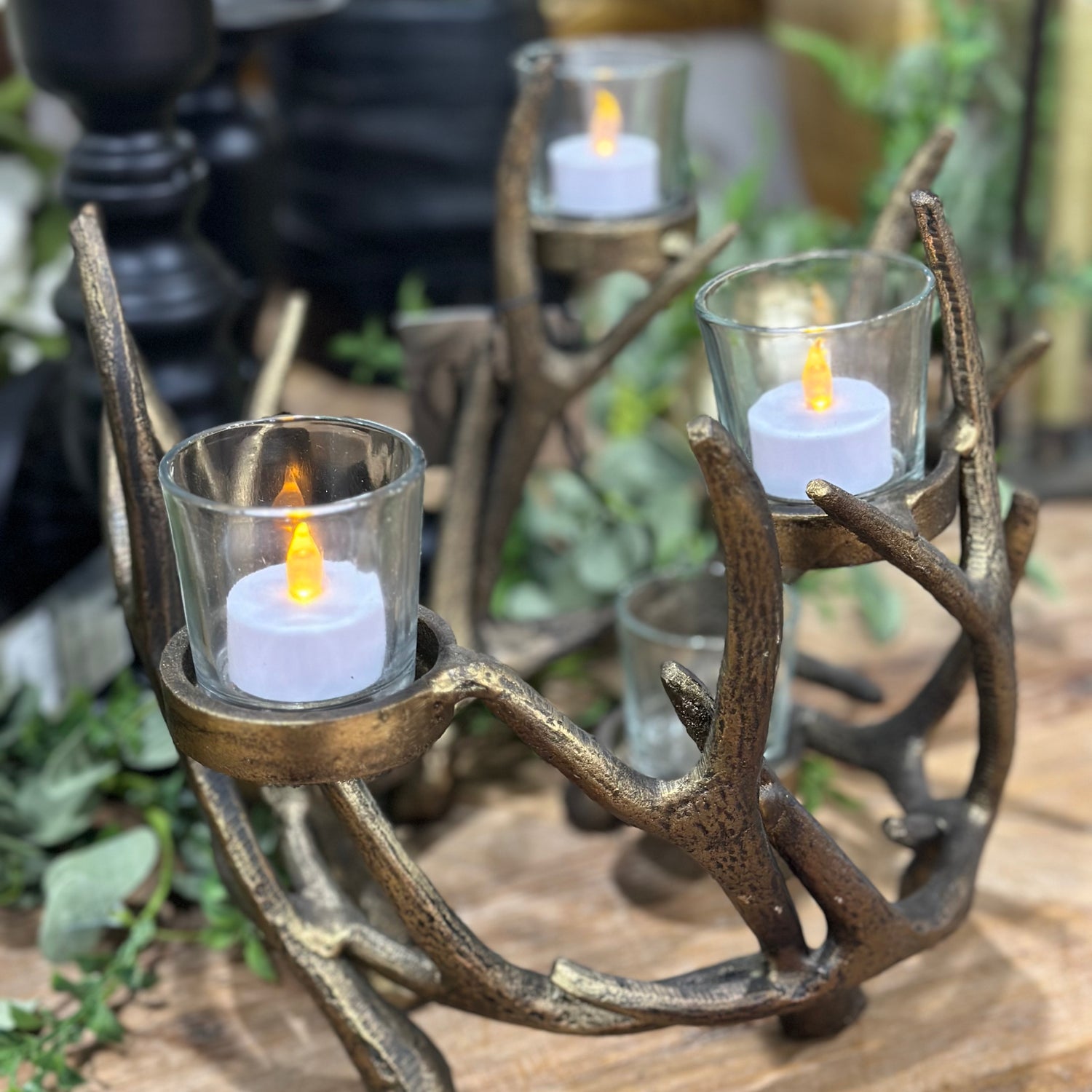10.25" Antler Cast Aluminum Centerpiece