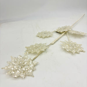 30.5" Glitter Snowflake Spray | White/Silver