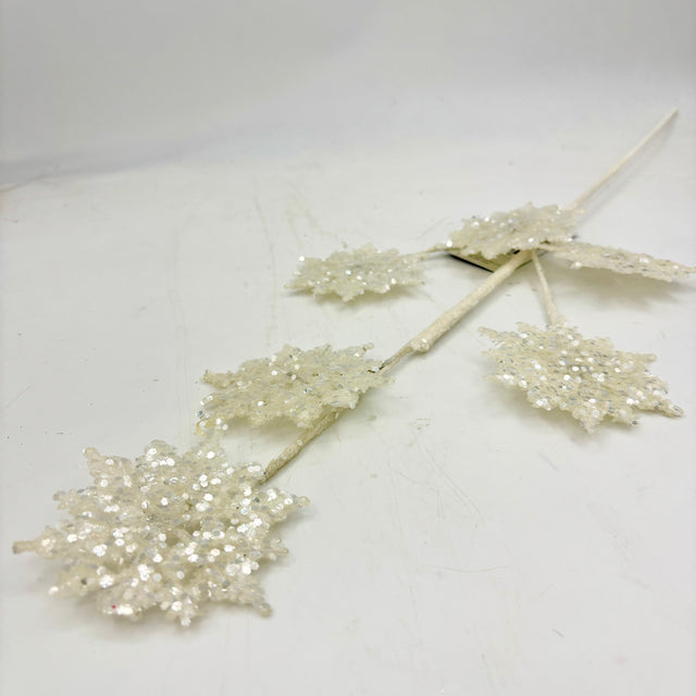 30.5" Glitter Snowflake Spray | White/Silver