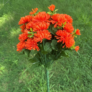 15" Orange Mini Mums & Buds Bush