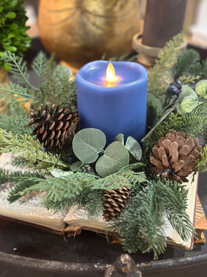 17" Blueberry and Pine Candle Ring