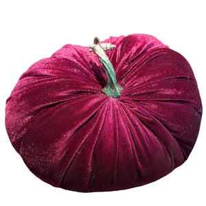 Burgundy Velvet Stuffed Pumpkin | 6" or 5.25"