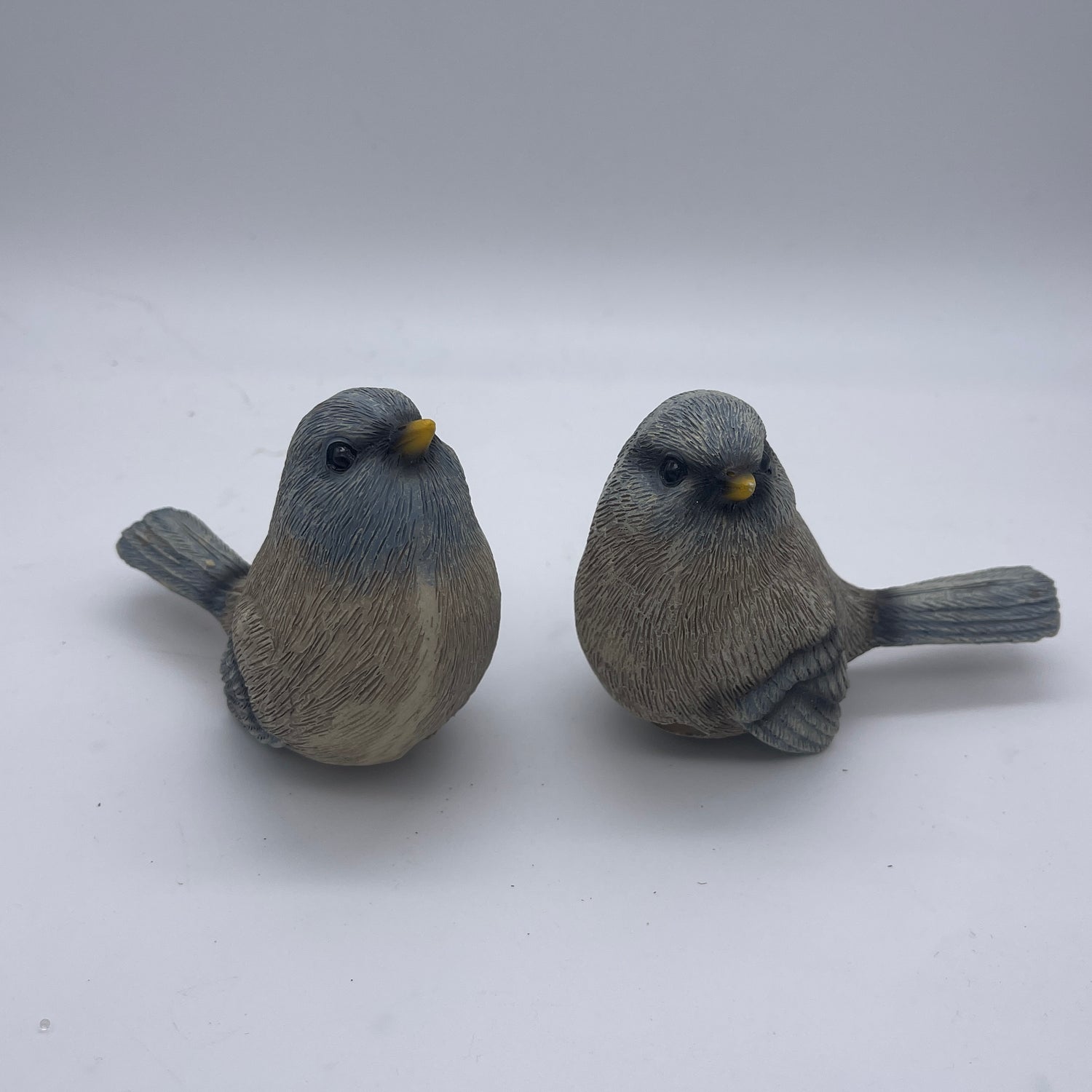 4" Blue and Brown Bird Pot Sitter | Set of 2