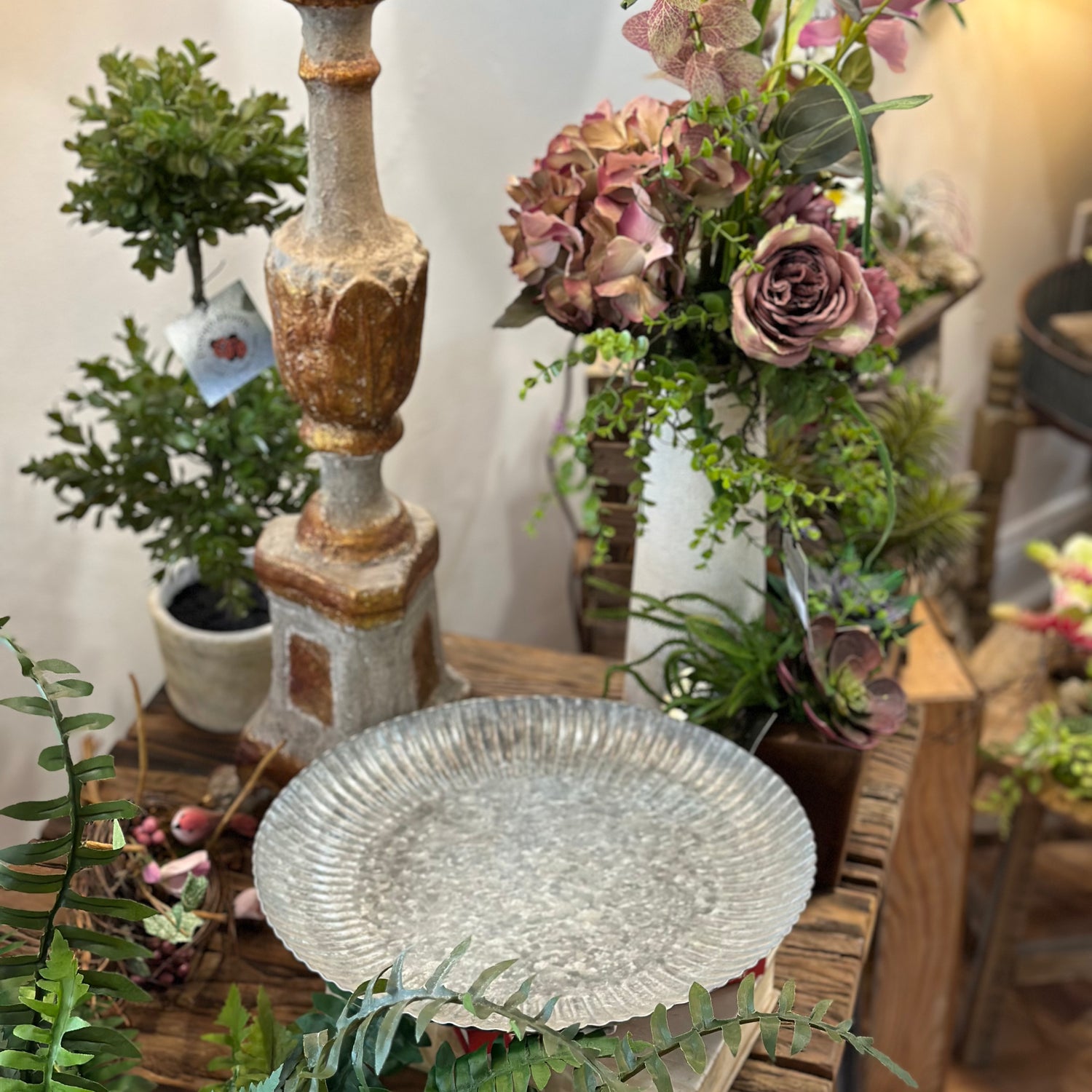 13" Silver Metal Tray