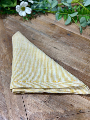 Pinstriped Linen Napkin Yellow