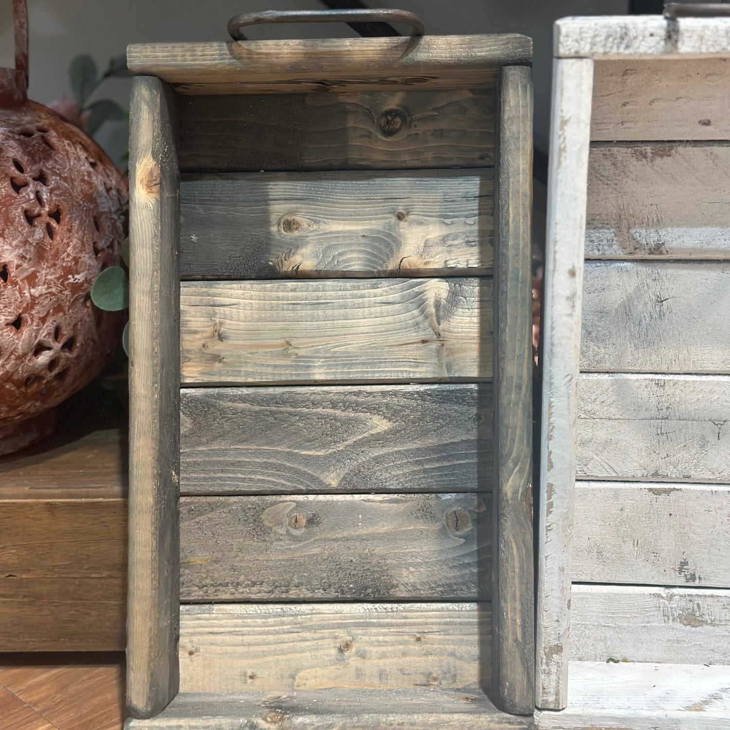 14.75" Small Distressed Wood Tray