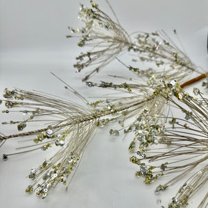 31" Champagne Sequin Firecracker Pine Spray