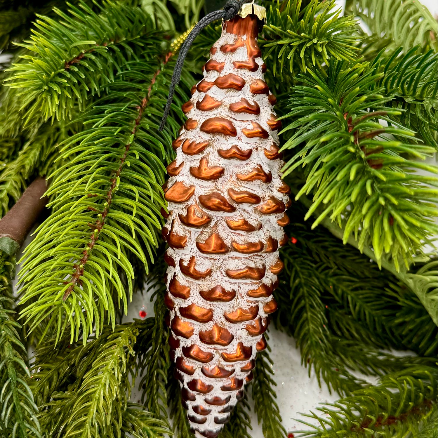 6" Glass Pinecone Ornament
