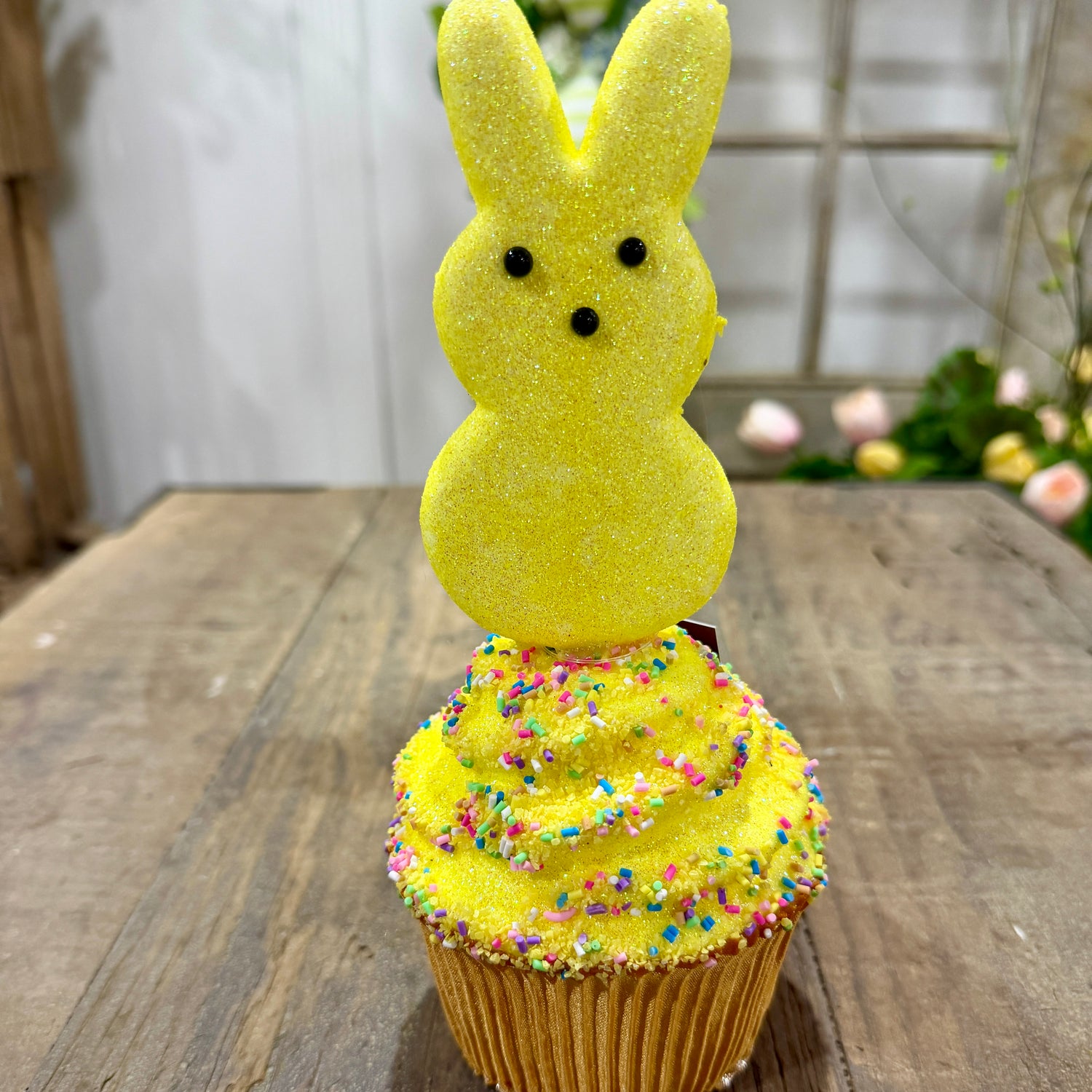 8.5" Styrofoam Glittered Bunny Peep Cupcake (Sold Individually)