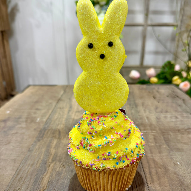 8.5" Styrofoam Glittered Bunny Peep Cupcake (Sold Individually)