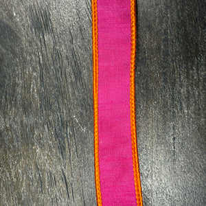 1"X10YDS Orange&Fuchsia Dupioni Reversal Deluxe Backed Wired Edge Ribbon
