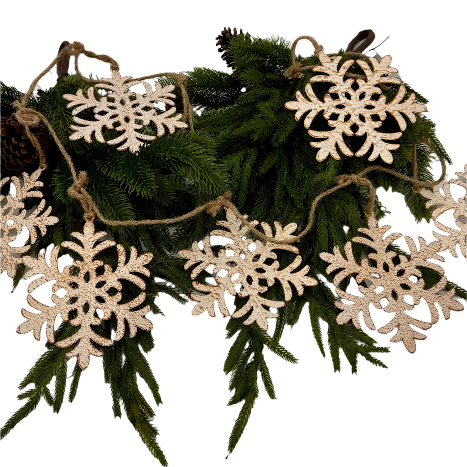 74" Metal Snowflake Garland