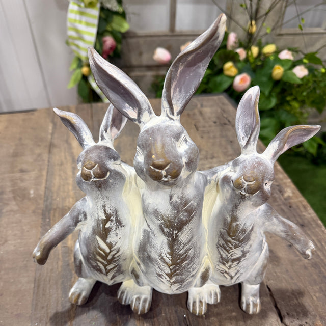 10.5" Resin Bunny Buddy Trio