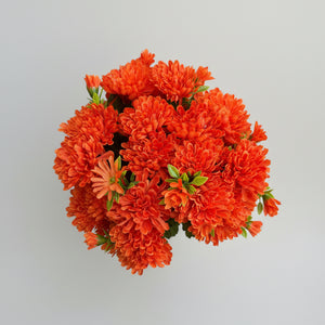 15" Orange Mini Mums & Buds Bush