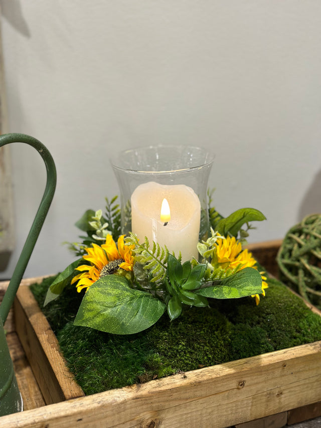 10" Sunflower Candle Ring