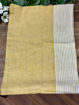 Linen Kitchen Table Runner Yellow